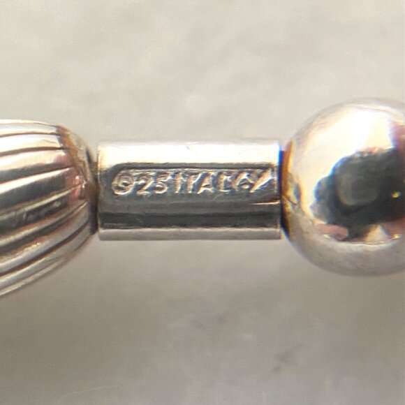 Sterling Silver 925 Italy Ball Beaded Flexible Cuff Bracelet Sz 6.75" - Picture 8 of 16